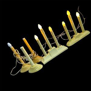 Vintage Lot Electric Candles Plastic Drip Christmas Halloween Beacon Decor